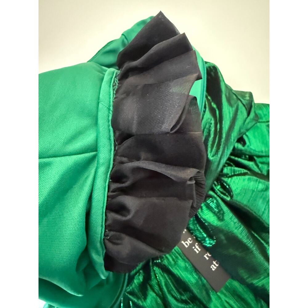 Tuckernuck Pomander Place Emerald Crinkle Lurex Lillith Green Dress  Size S - Picture 10 of 15